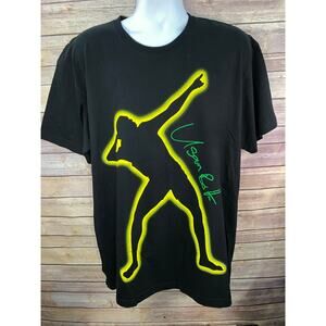 Usain Bolt T Shirt Adult XL Y2K Olympics Signature Black Jamaica